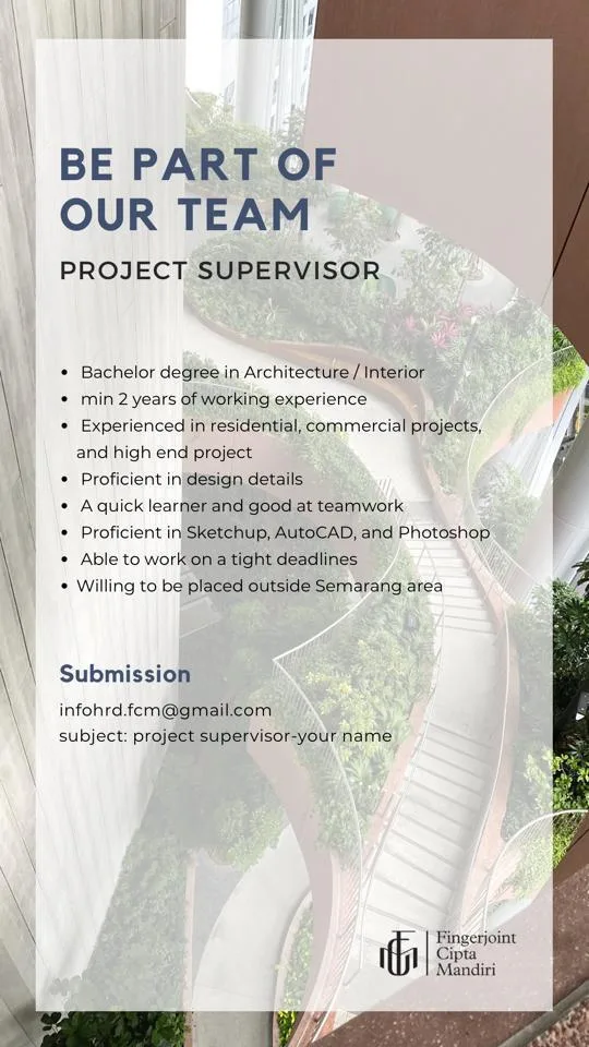 Poster Project Supervisor - Semarang | FCM Furniture 1