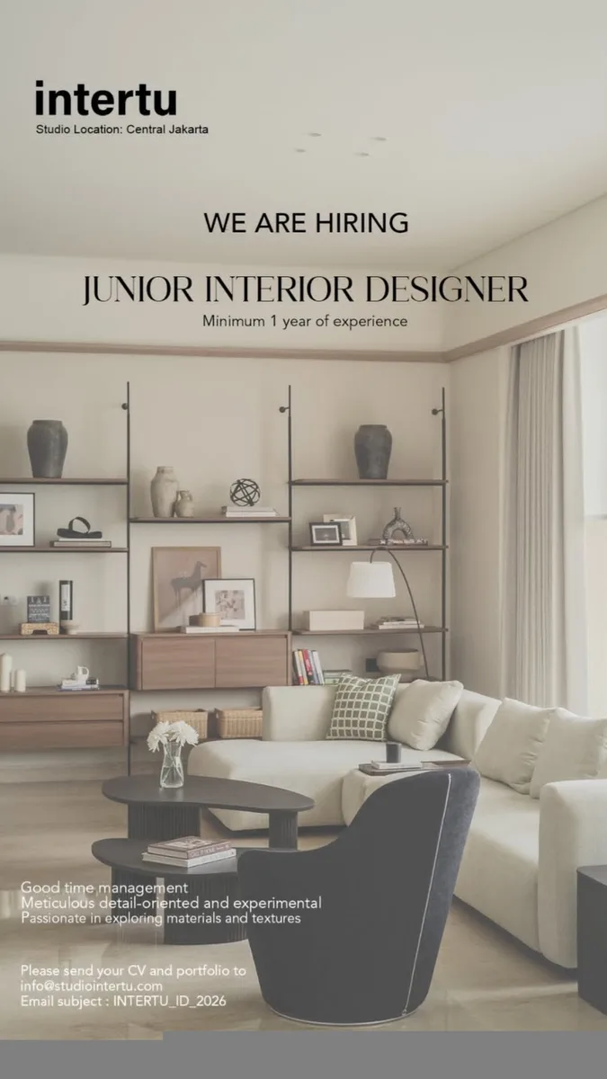 Poster Junior Interior Designer - Adm. Jakarta Selatan | Studiointertu 1