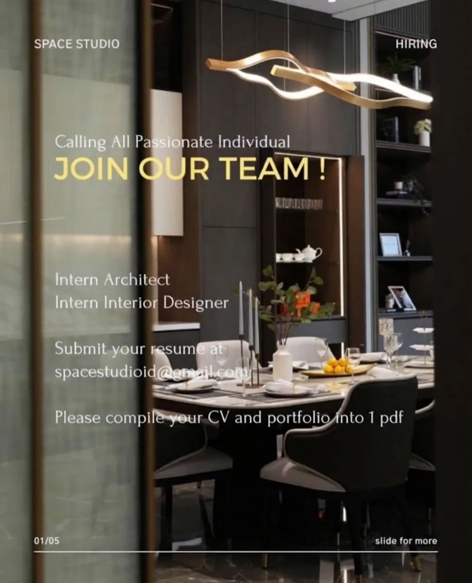 Poster lowongan Intern Architect di Space Studio Jakarta