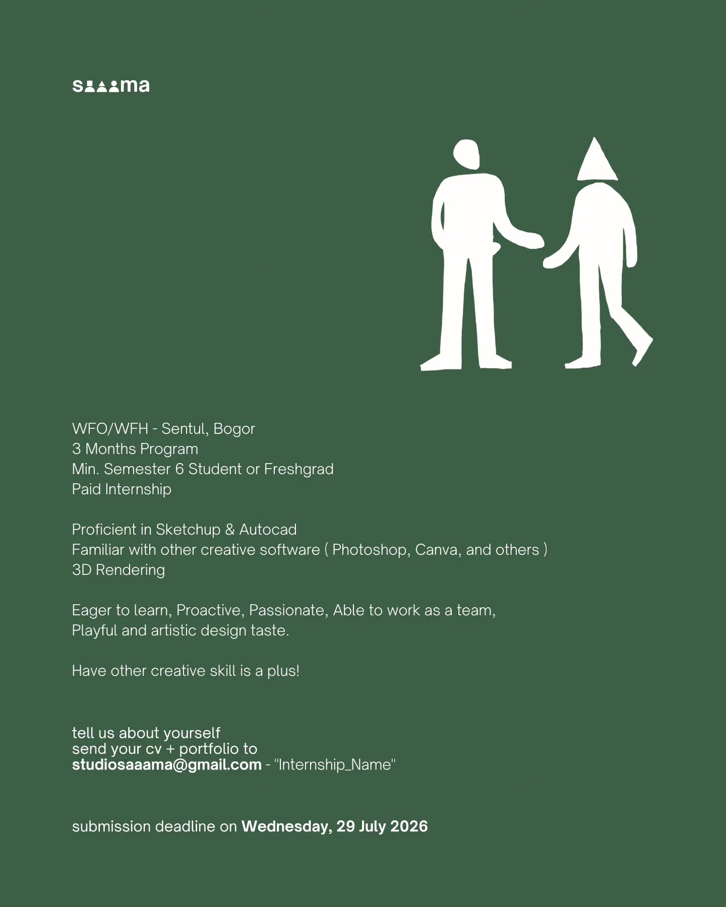 Poster Lowongan Magang Arsitek di Saaama Bogor 1