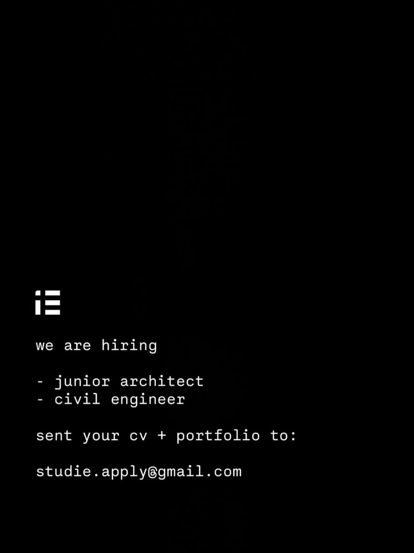 Poster Lowongan Junior Architect & Civil Engineer di IE Studio