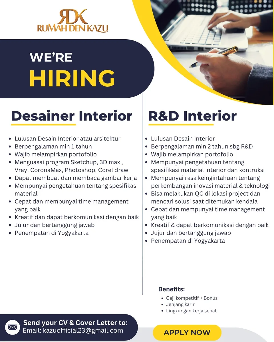 Poster Desainer Interior, R&D Interior - Yogyakarta | Rumah Den Kazu (RDK) 1