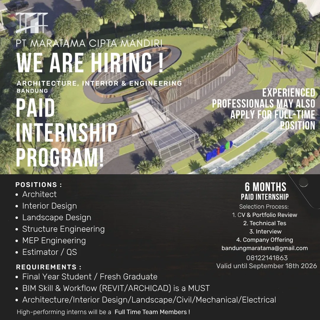 Poster Lowongan Arsitek di PT Maratama Cipta Mandiri Bandung 1