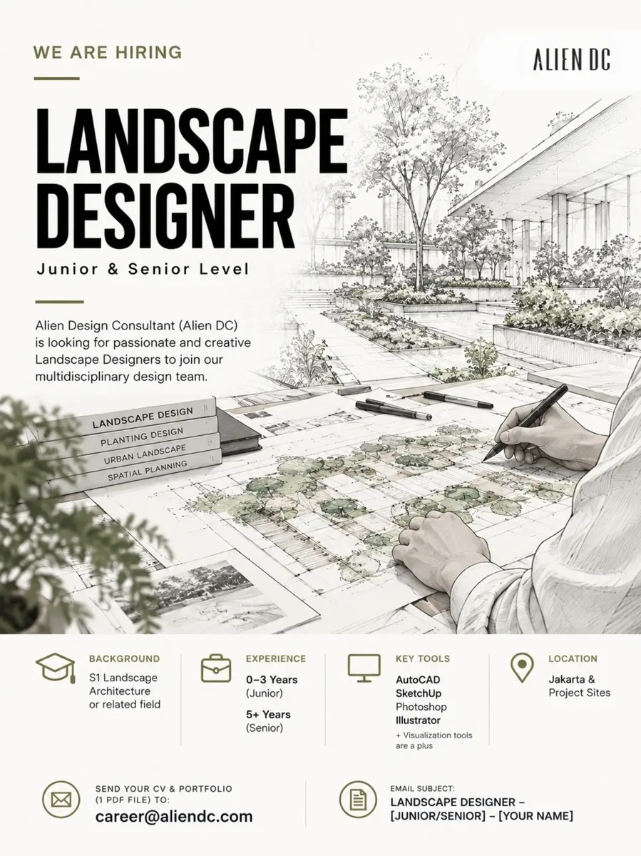 Poster Landscape Designer, Landscape Drafter - Jakarta | ALIEN DC 1