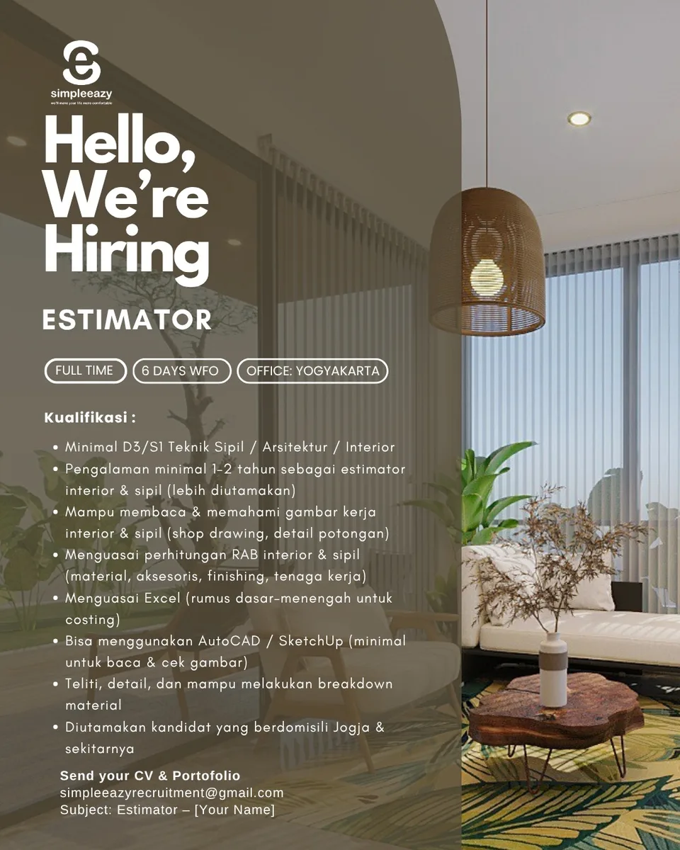 Poster Estimator - Yogyakarta | Desainer Simple 1