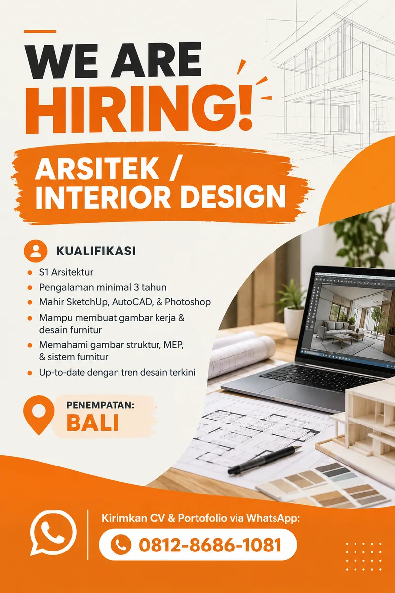 Poster Arsitek / Interior Design - Bali | Delen Homes 1