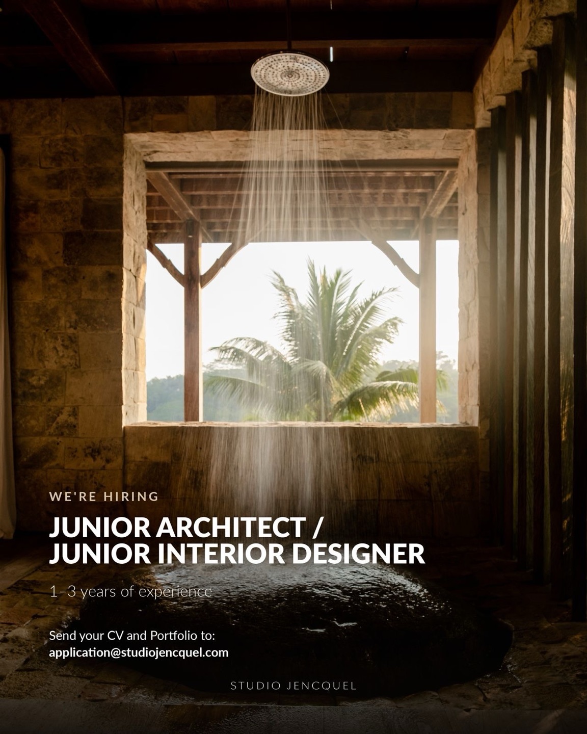 Poster Lowongan Junior Architect di Studio Jencquel Bali 1