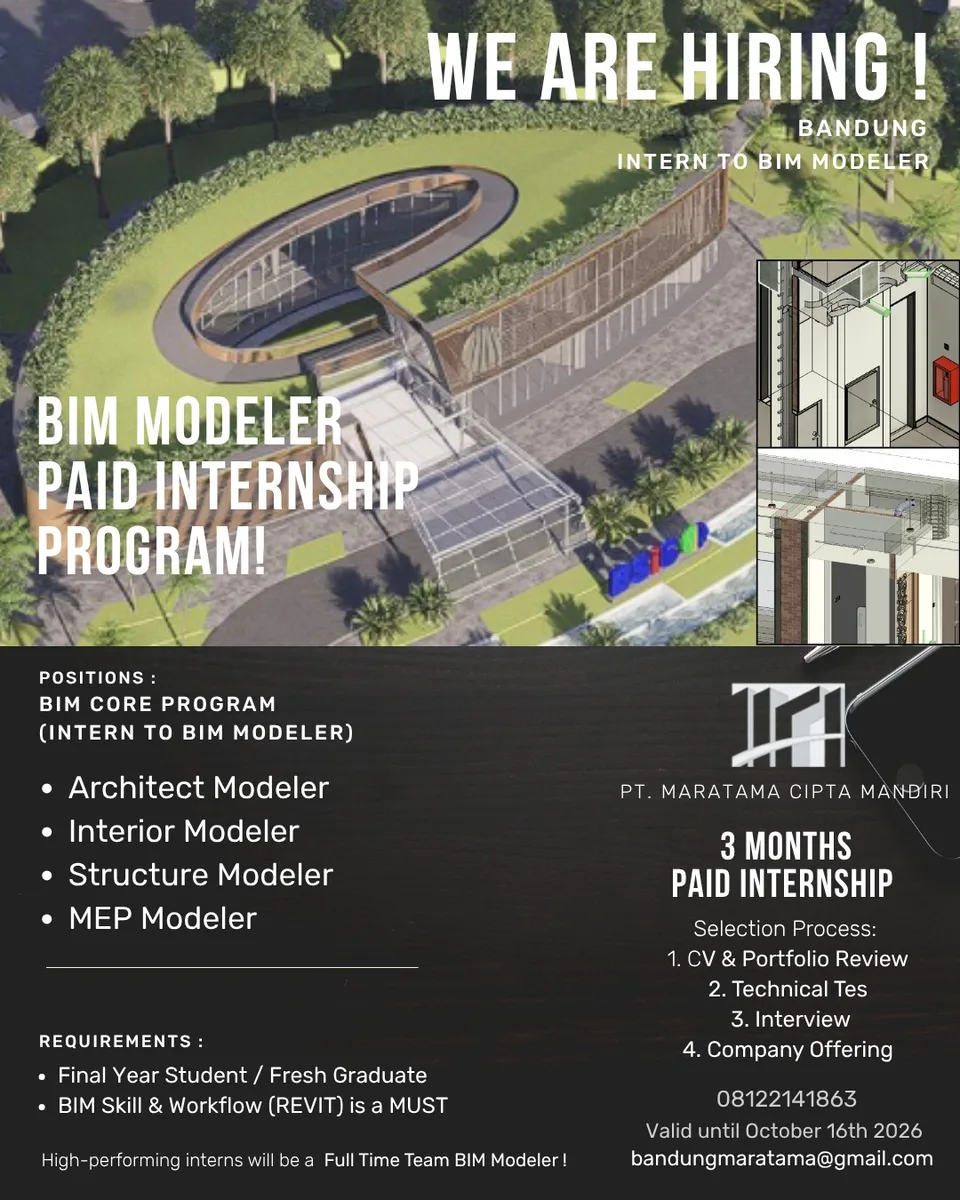 Poster BIM Modeler - Bandung | PT Maratama Cipta Mandiri 1