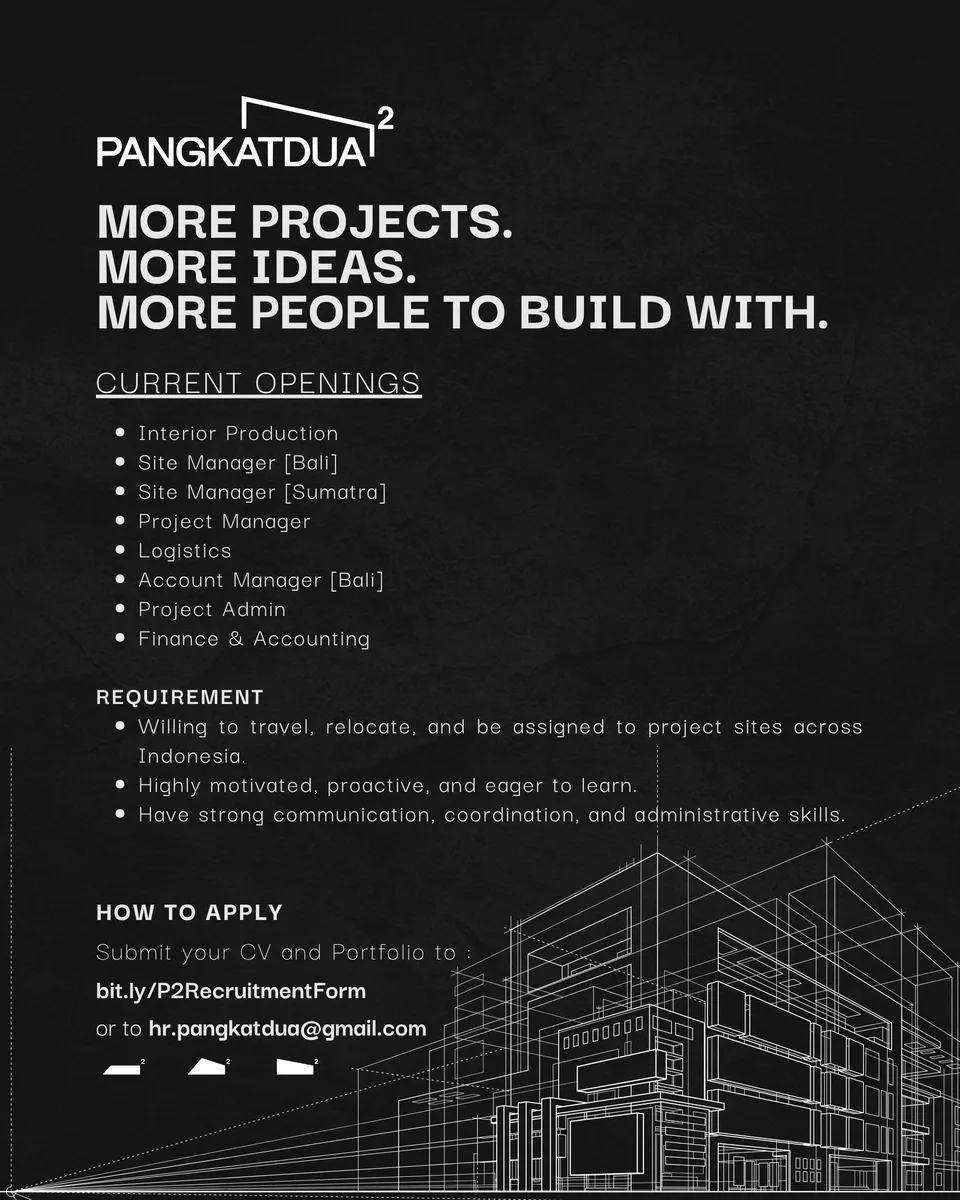 Poster lowongan Project Manager di Pangkat Dua [P²] Bali
