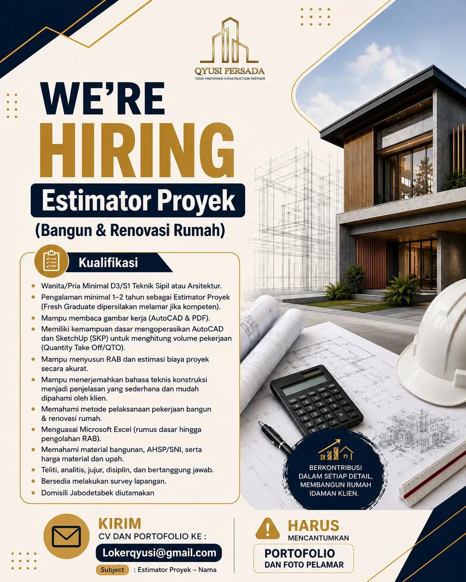 Poster Estimator Proyek - Jakarta | Qyusi Persada 1