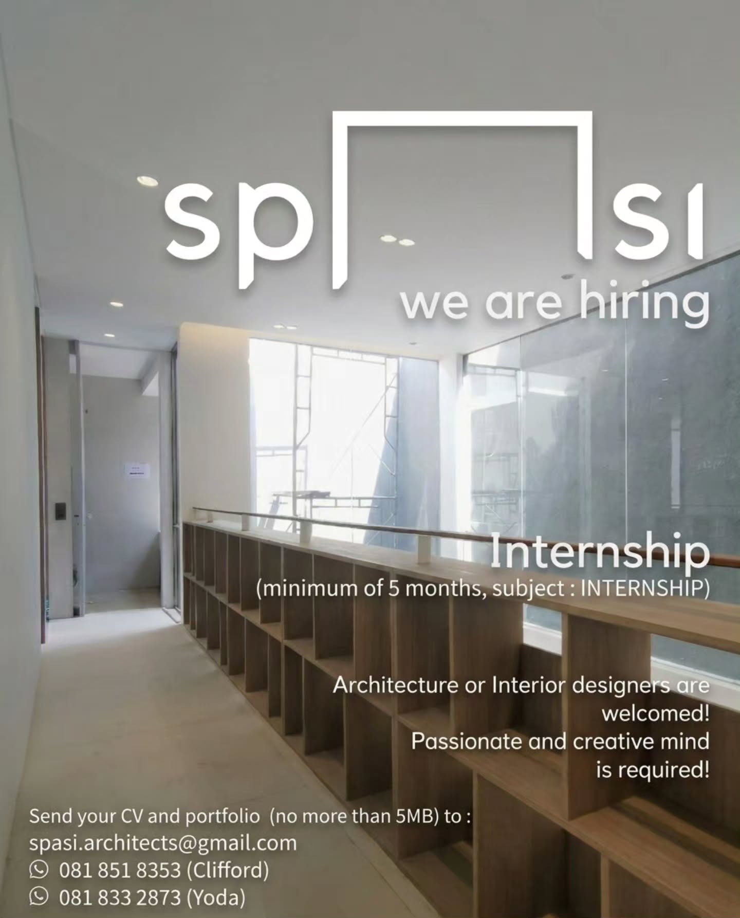 Poster Lowongan Internship di Spasi Architects