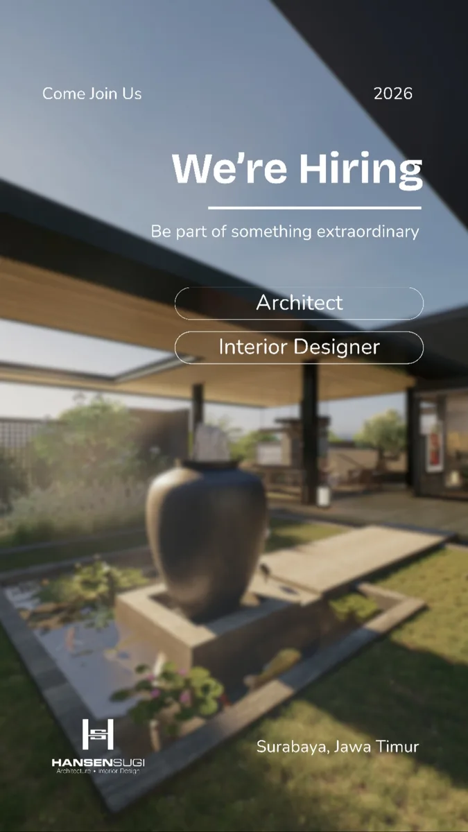 Poster lowongan Architect, Interior Designer di Hansen Sugi Design Surabaya