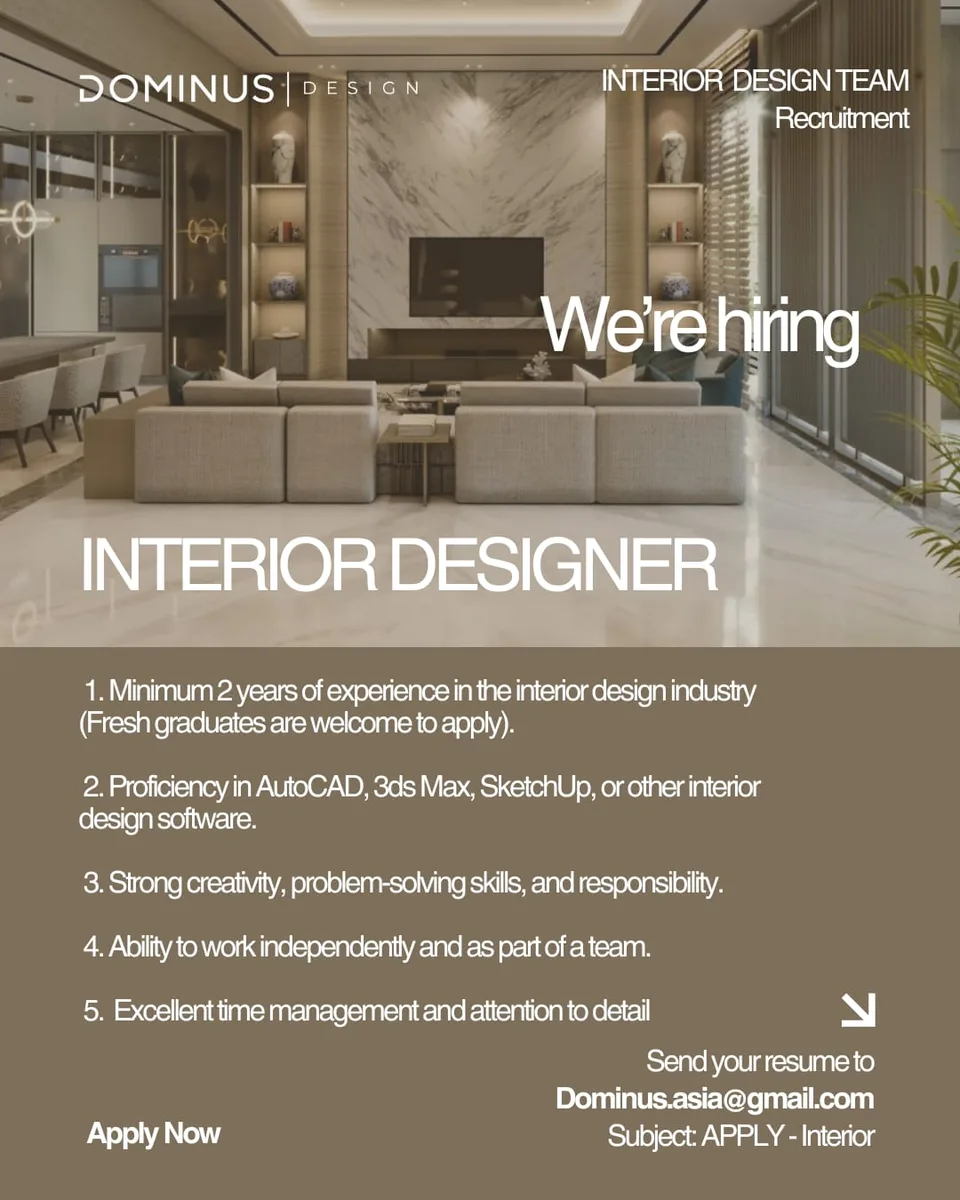 Poster Interior Designer - Surabaya | Dominus Design 1