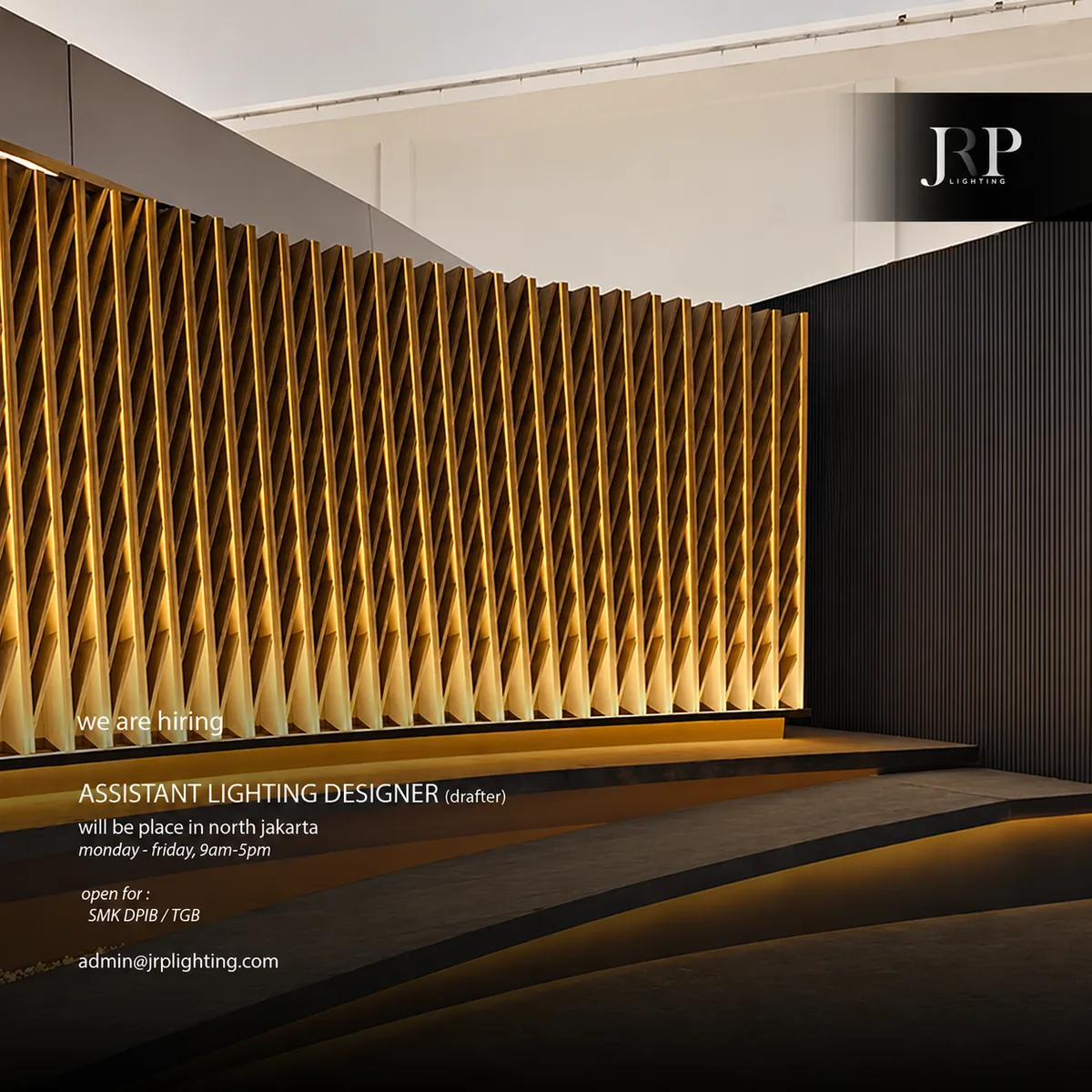 Poster Lowongan Assistant Lighting Designer di JRP Lighting Jakarta 1