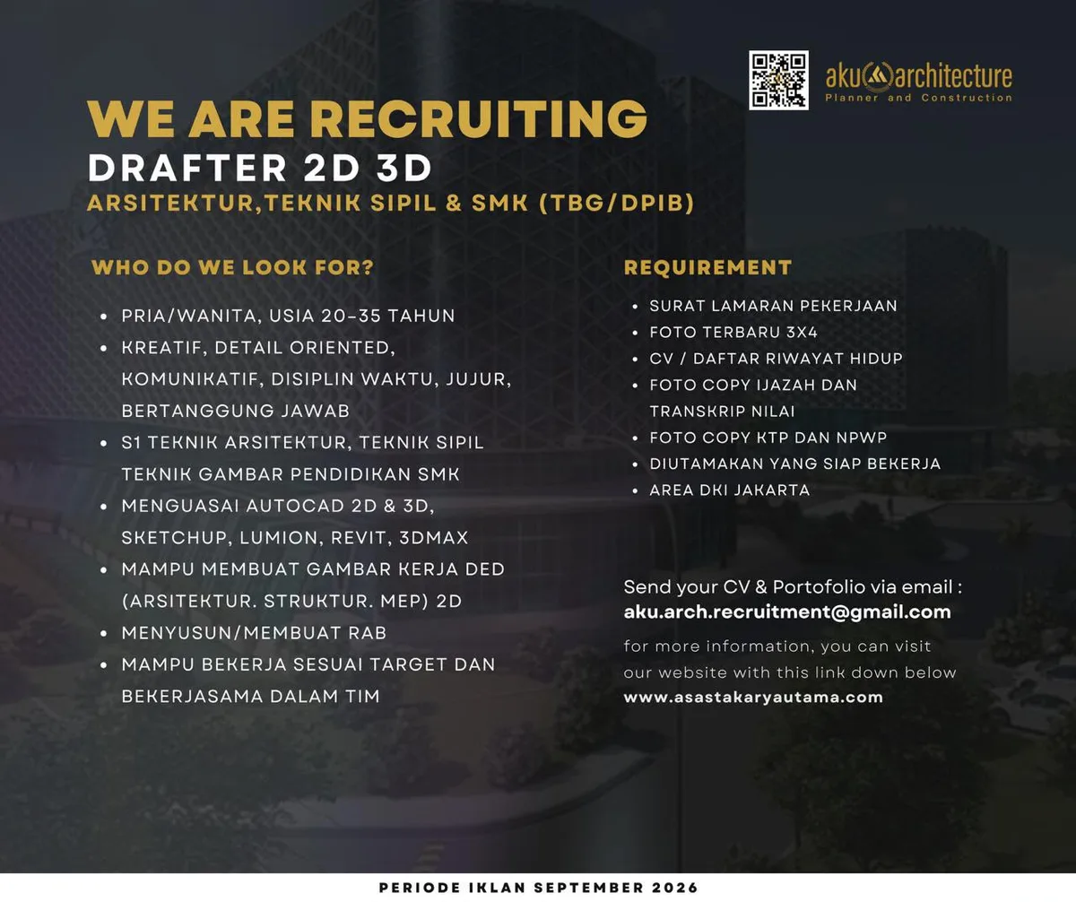 Poster Drafter 2D 3D - Jakarta | Aku Architect 1