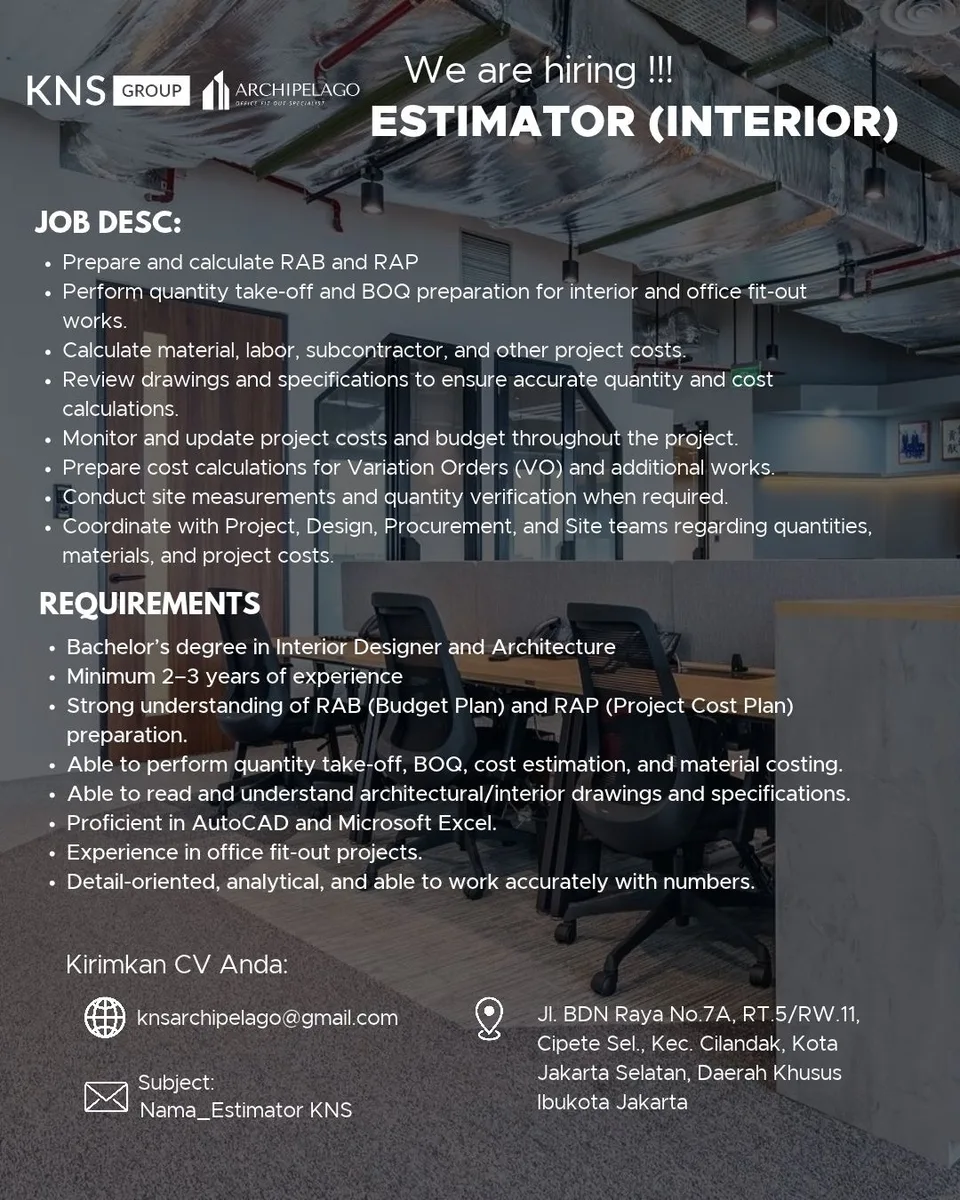 Poster Estimator (Interior) - Jakarta | KNS Group 1