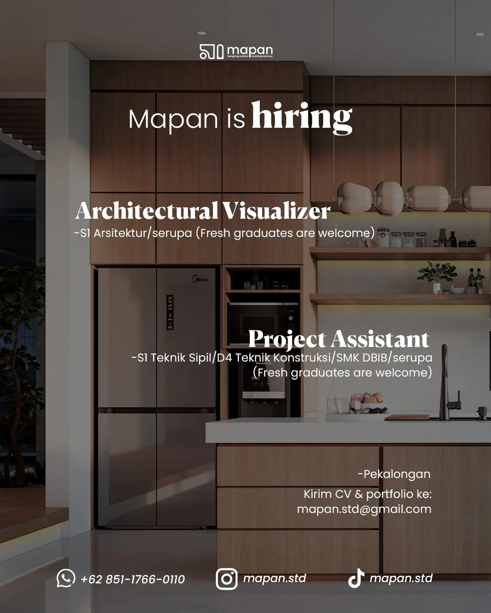 Poster Architectural Visualizer, Project Assistant - Pekalongan | Mapan Studio 1