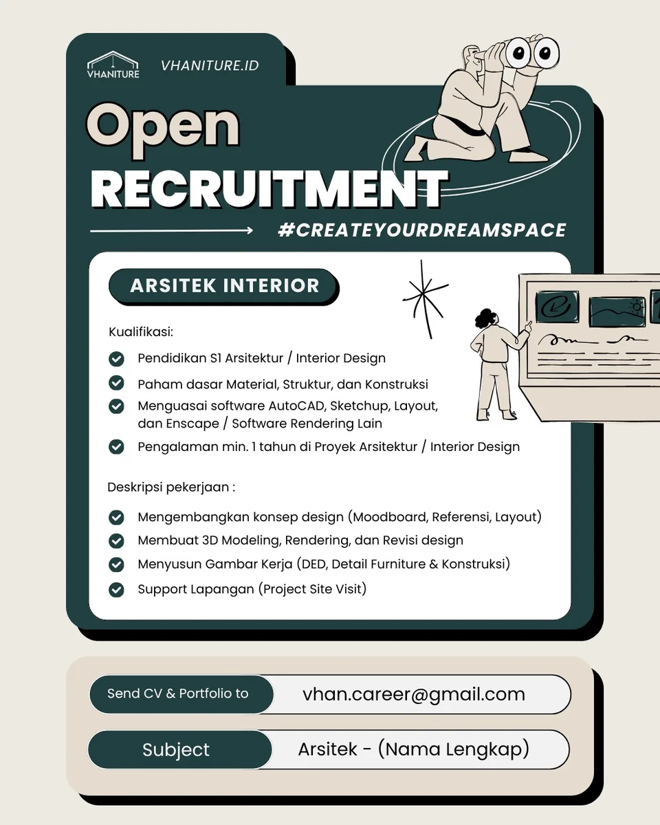 Poster Arsitek Interior - Jakarta Timur | Vhaniture.id 1