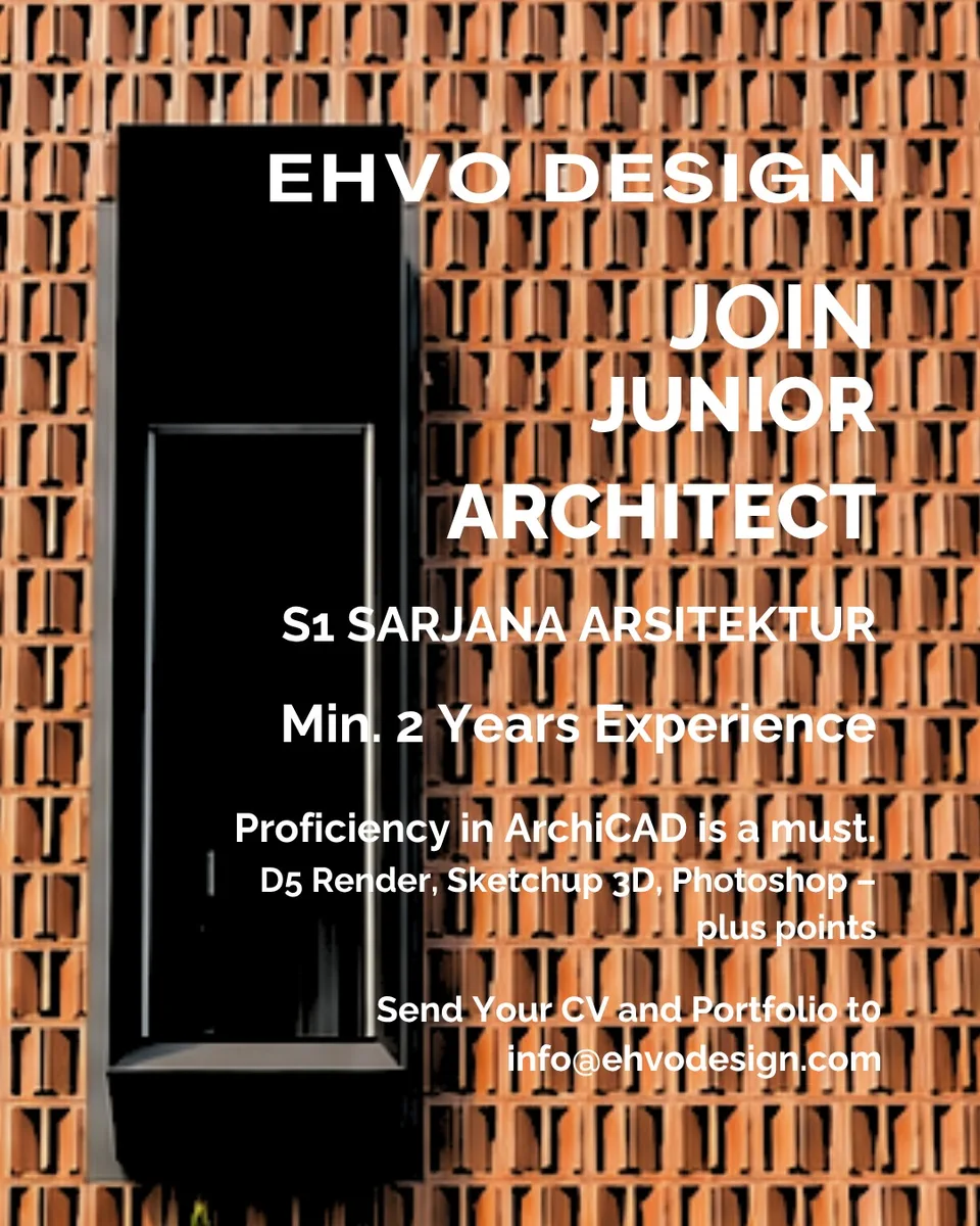Poster Junior Architect - Tangerang Selatan | Ehvo Design 1