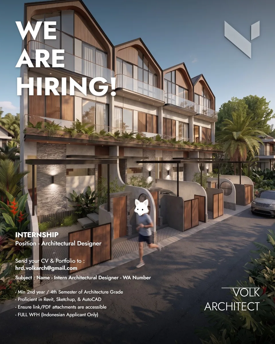 Poster Intern Architectural Designer - Surabaya | Volk Architect 1