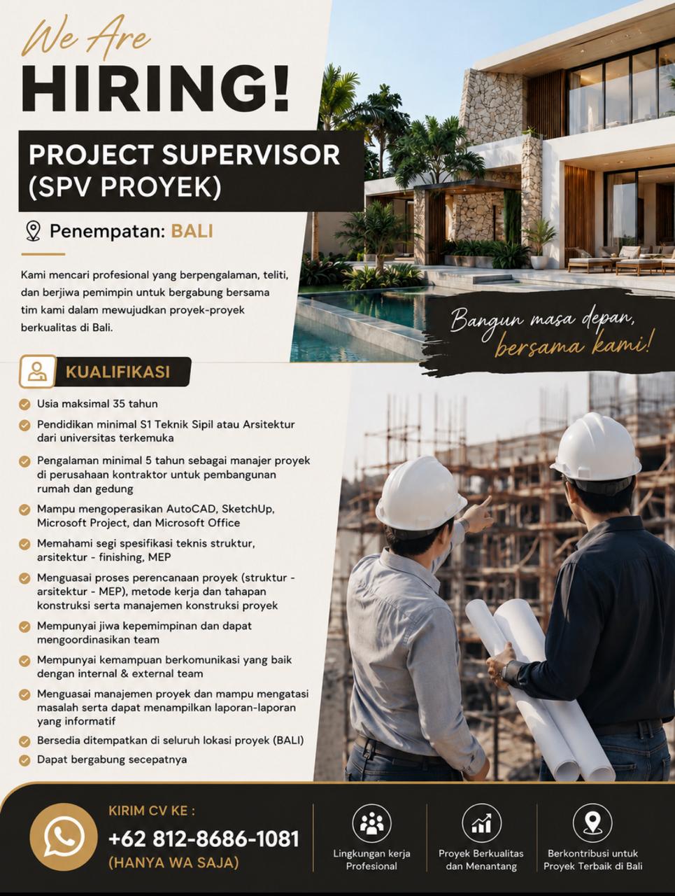 Poster We are Hiring SPV Proyek 1