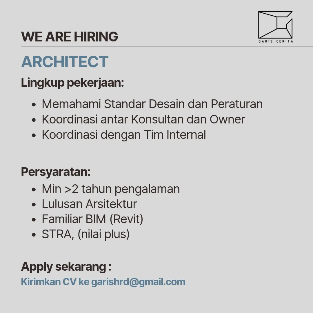 Poster Architect - Adm. Jakarta Selatan | Garis  Cerita 1