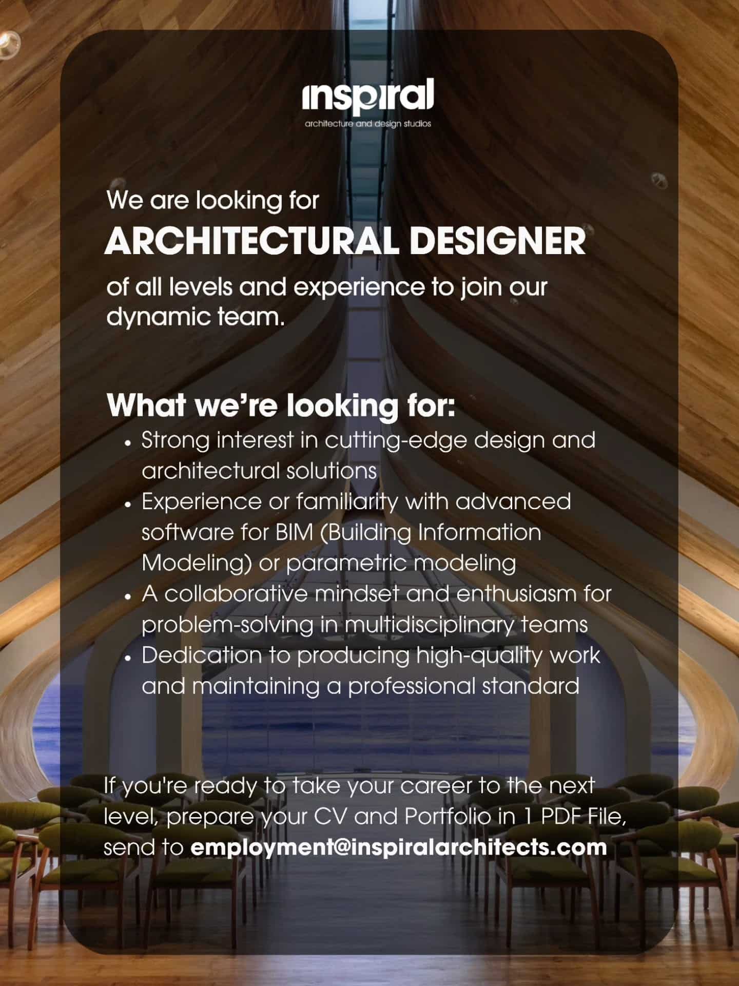 Lowongan Kerja Architectural Designer di Inspiral Architecture - Bali (Semua Level)