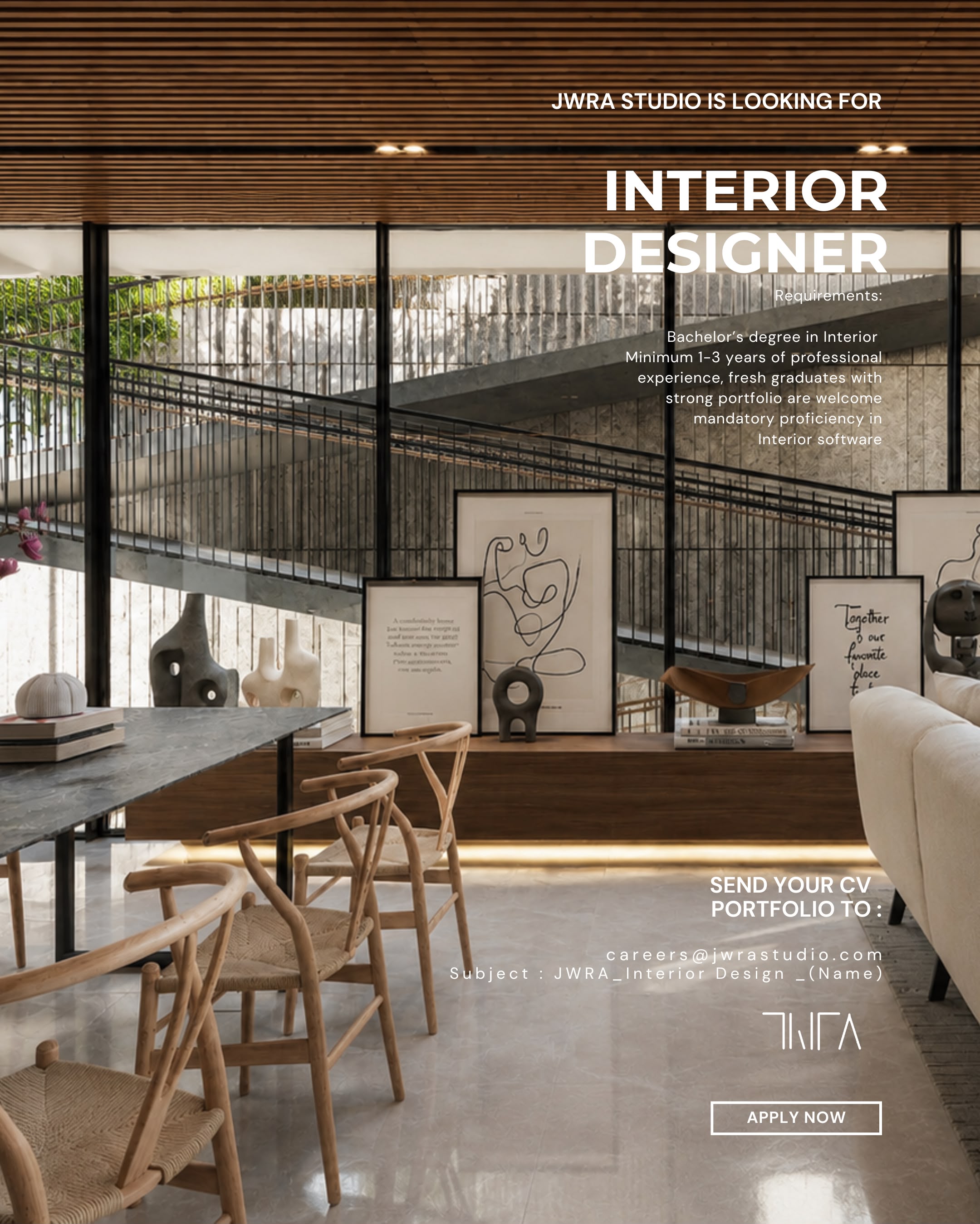 Poster Lowongan Junior Architect di JWRA Studio 2