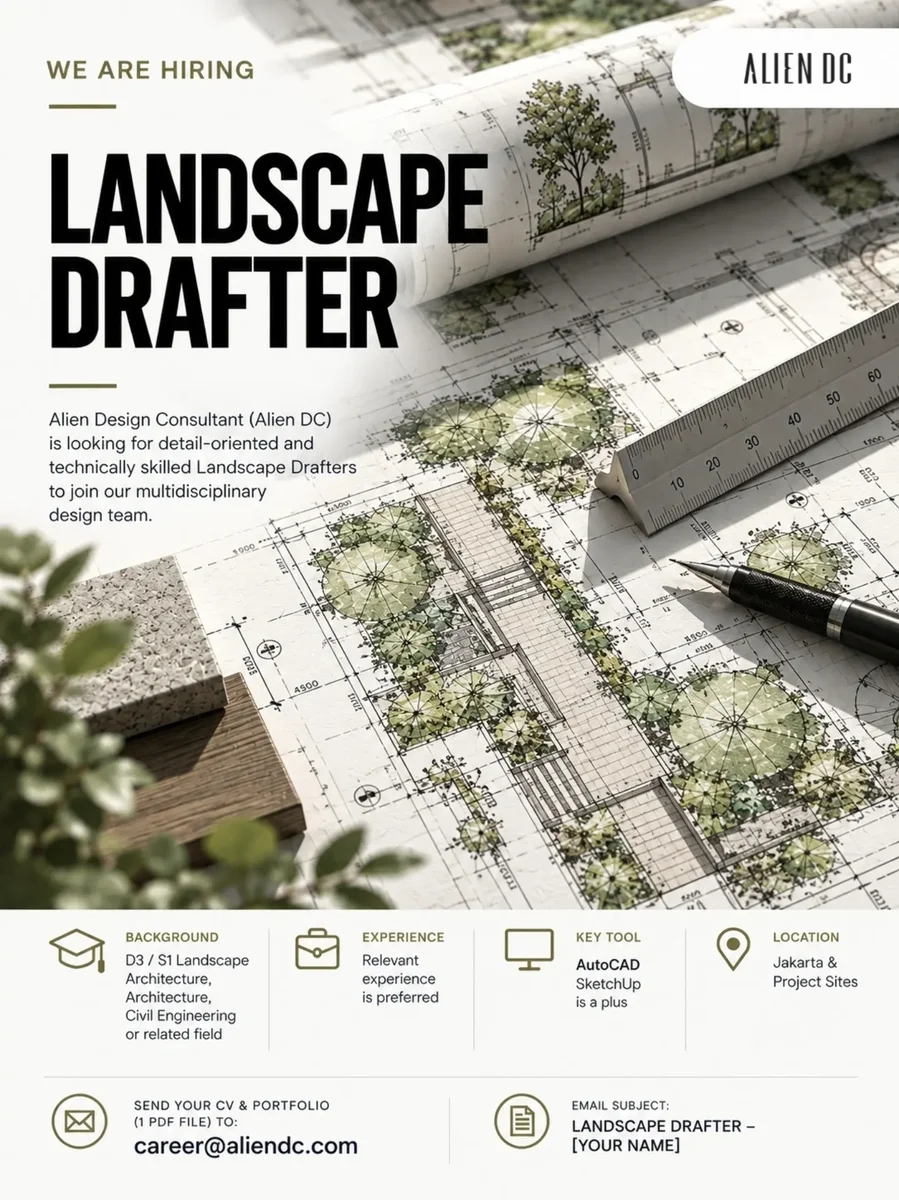 Poster Landscape Designer, Landscape Drafter - Jakarta | ALIEN DC 2