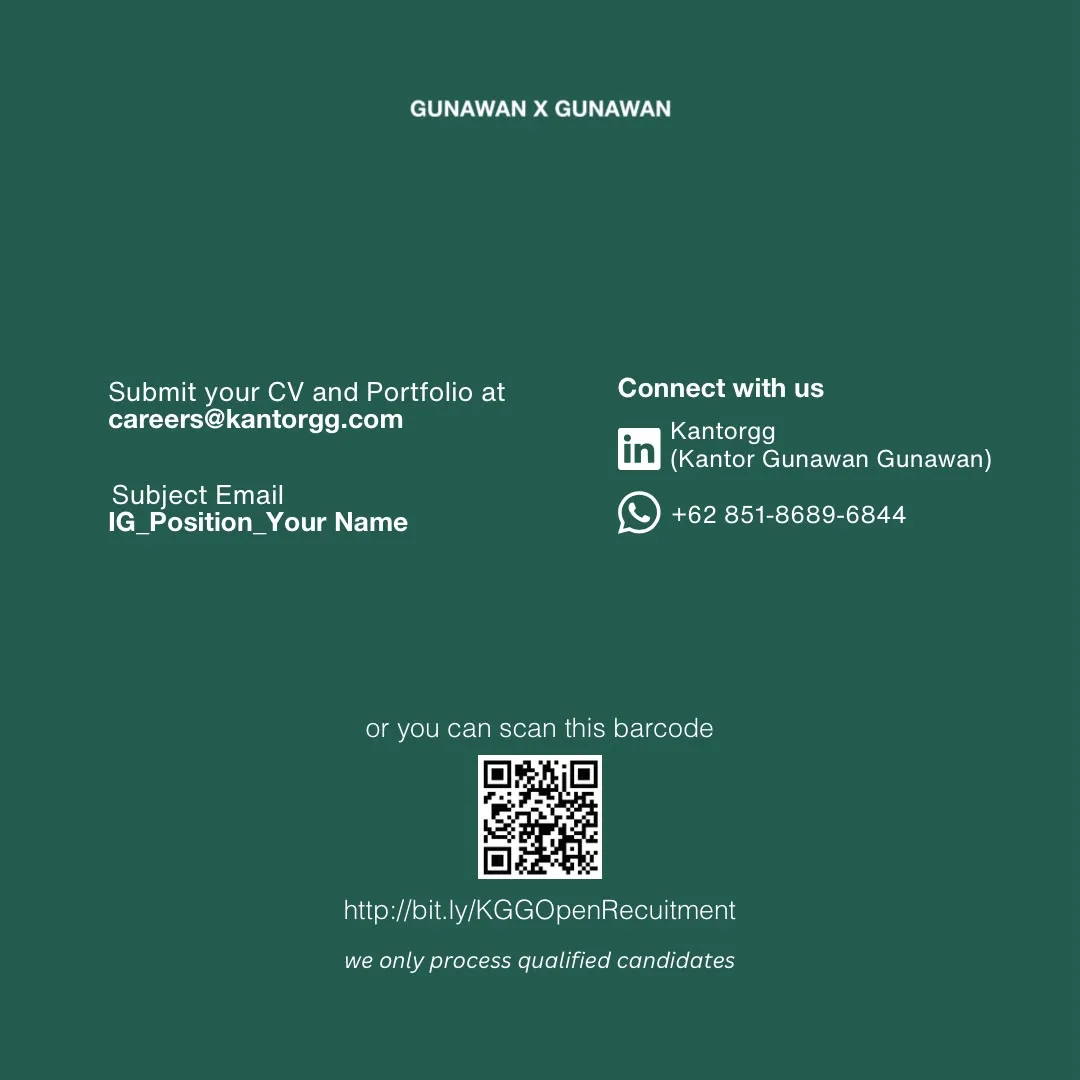 Poster Architect Designer, Interior Designer, Project Delivery Coordinator - KOTA SURABAYA | Kantor Gunawan Gunawan 6
