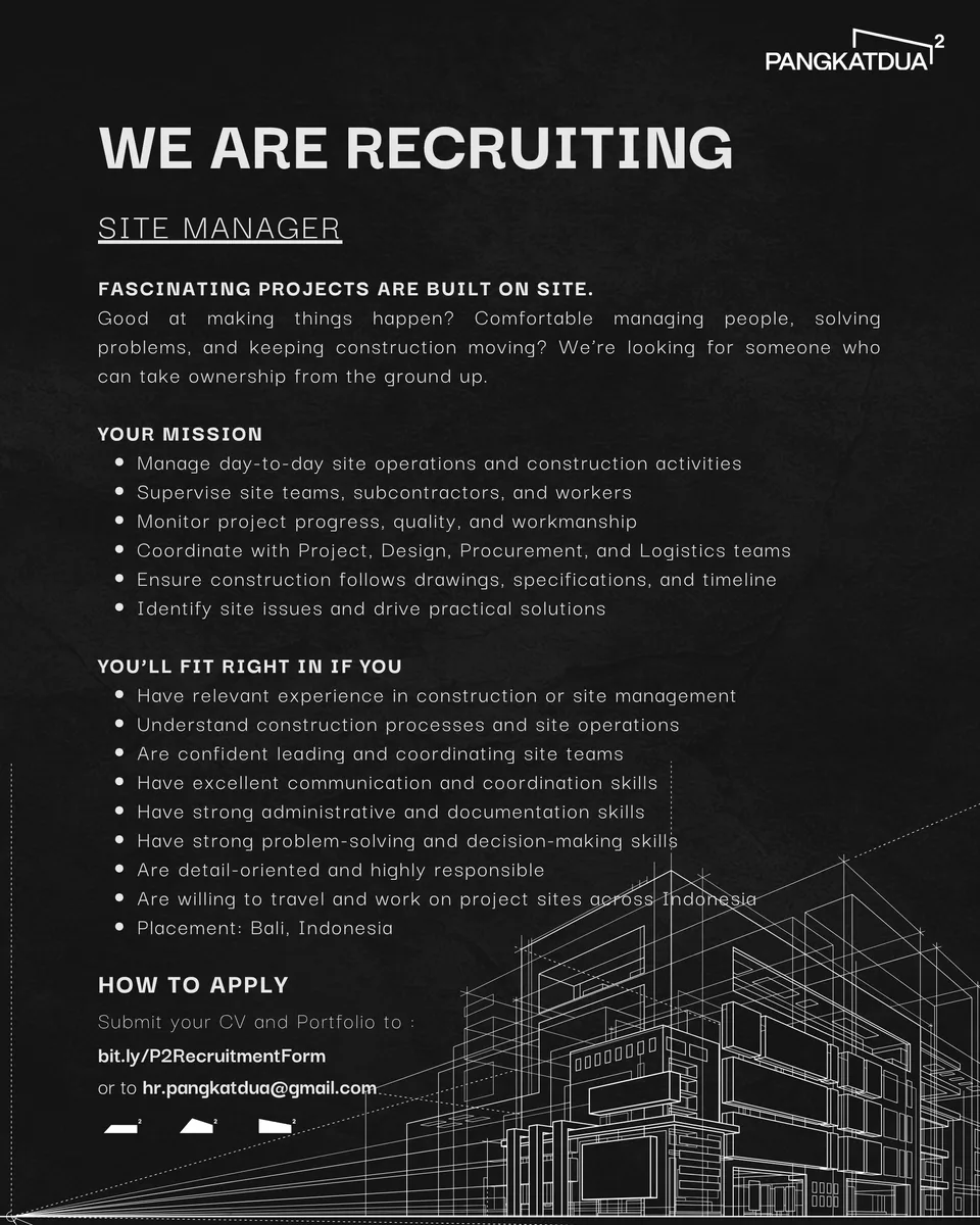 Poster lowongan Project Manager di Pangkat Dua [P²] Bali 3