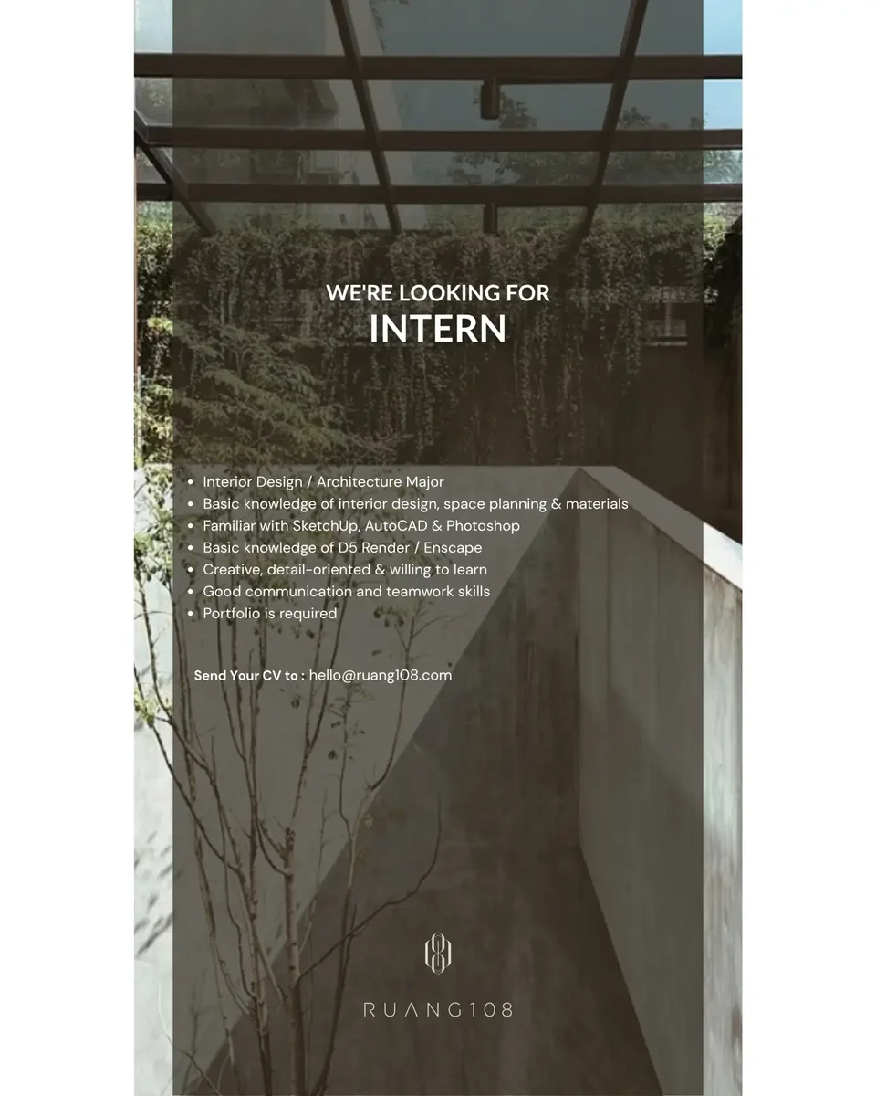 Poster Interior 3D Artist, Intern - Jakarta | RUANG 108 2