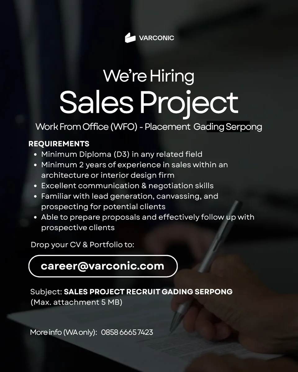 Poster Junior Architect - Tangerang | Varconic Architecture Interior 7