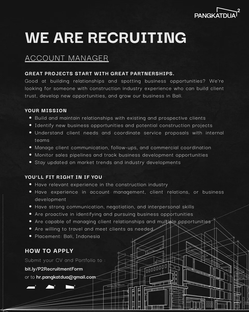 Poster lowongan Project Manager di Pangkat Dua [P²] Bali 6