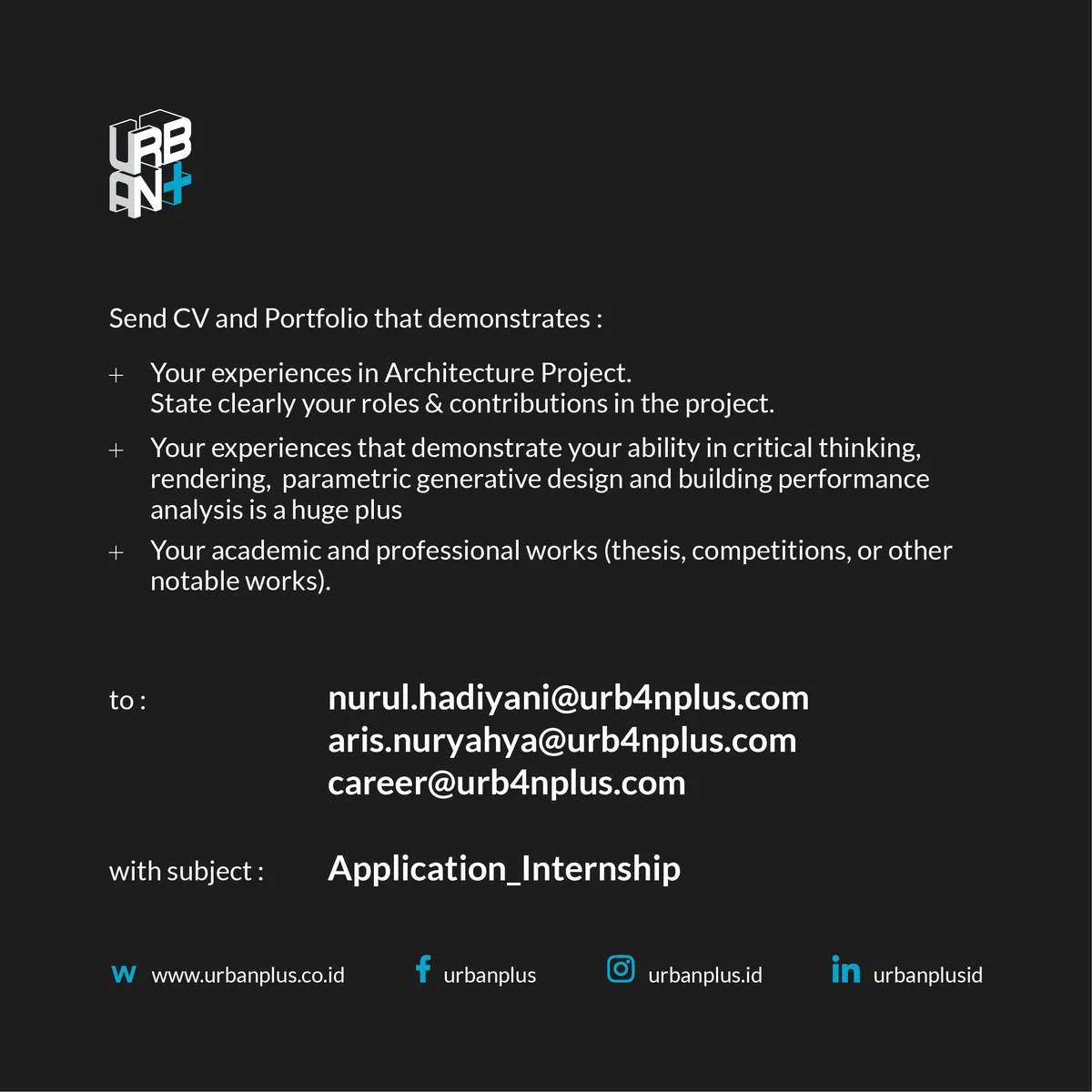 Poster Intern Arsitektur - Tangerang Selatan | Urbanplus Id 3