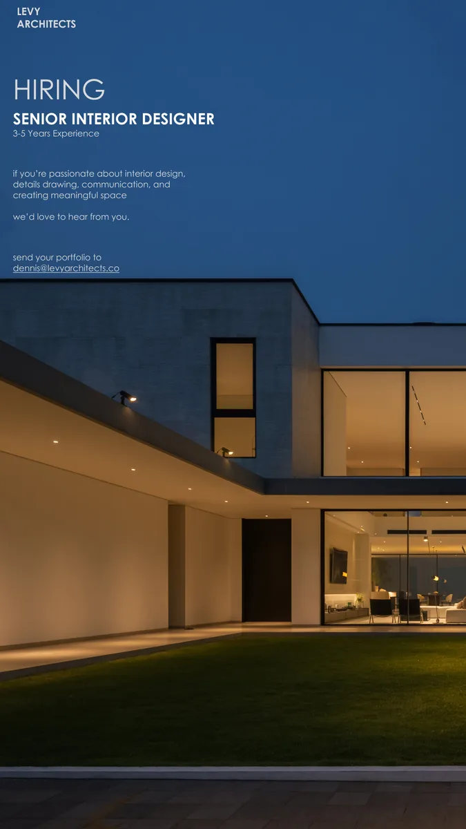 Poster Intern Junior Architects, Senior Interior Designer - KOTA SEMARANG | Levy Architects 2