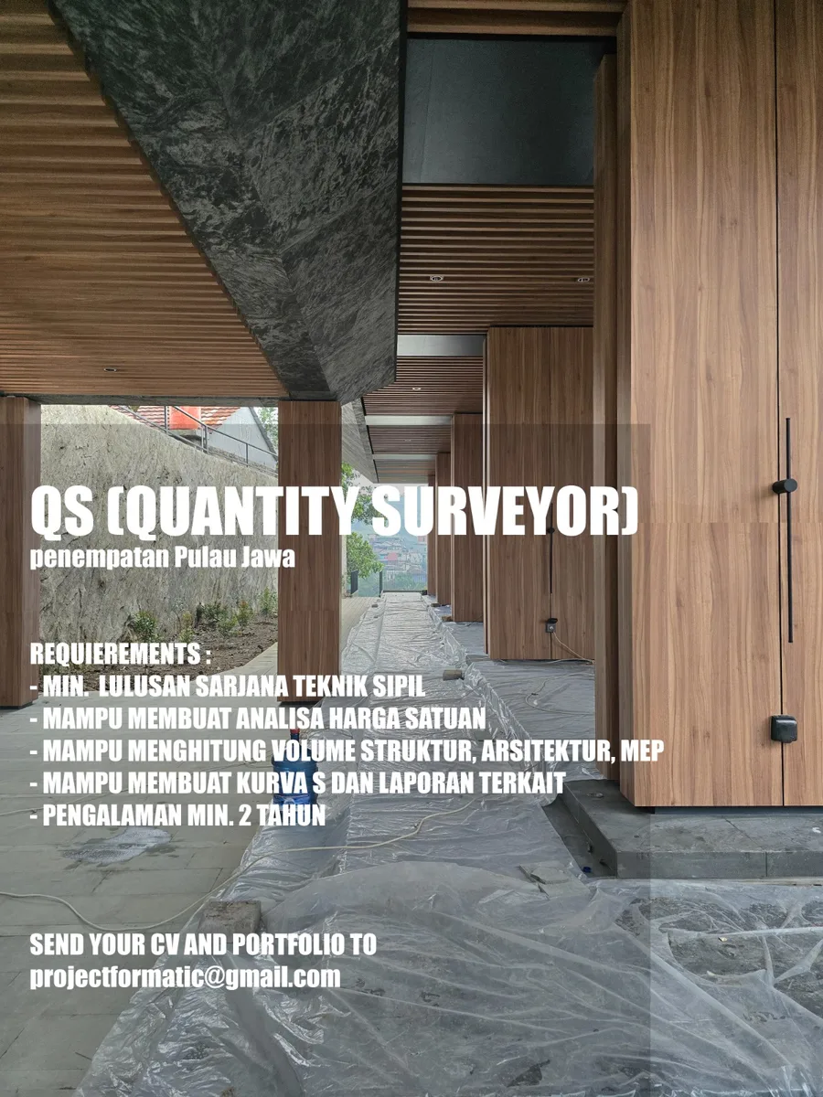 Poster Drafter, Surveyor Konstruksi, Quantity Surveyor, Ahli HSE/K3 - Jakarta | Formatic Project 3