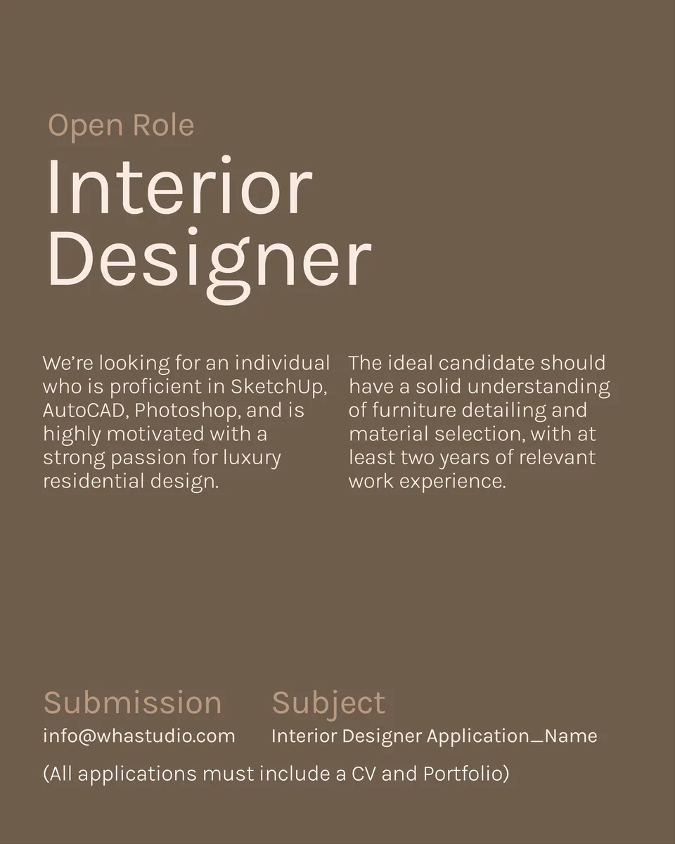 Poster Architecture Designer, Interior Designer - Surabaya | WHA Studio 3