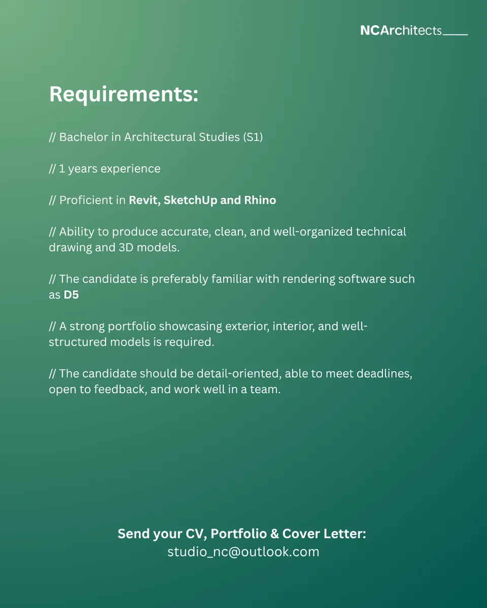 Poster Architectural Designer - Malang | NC Studio 2