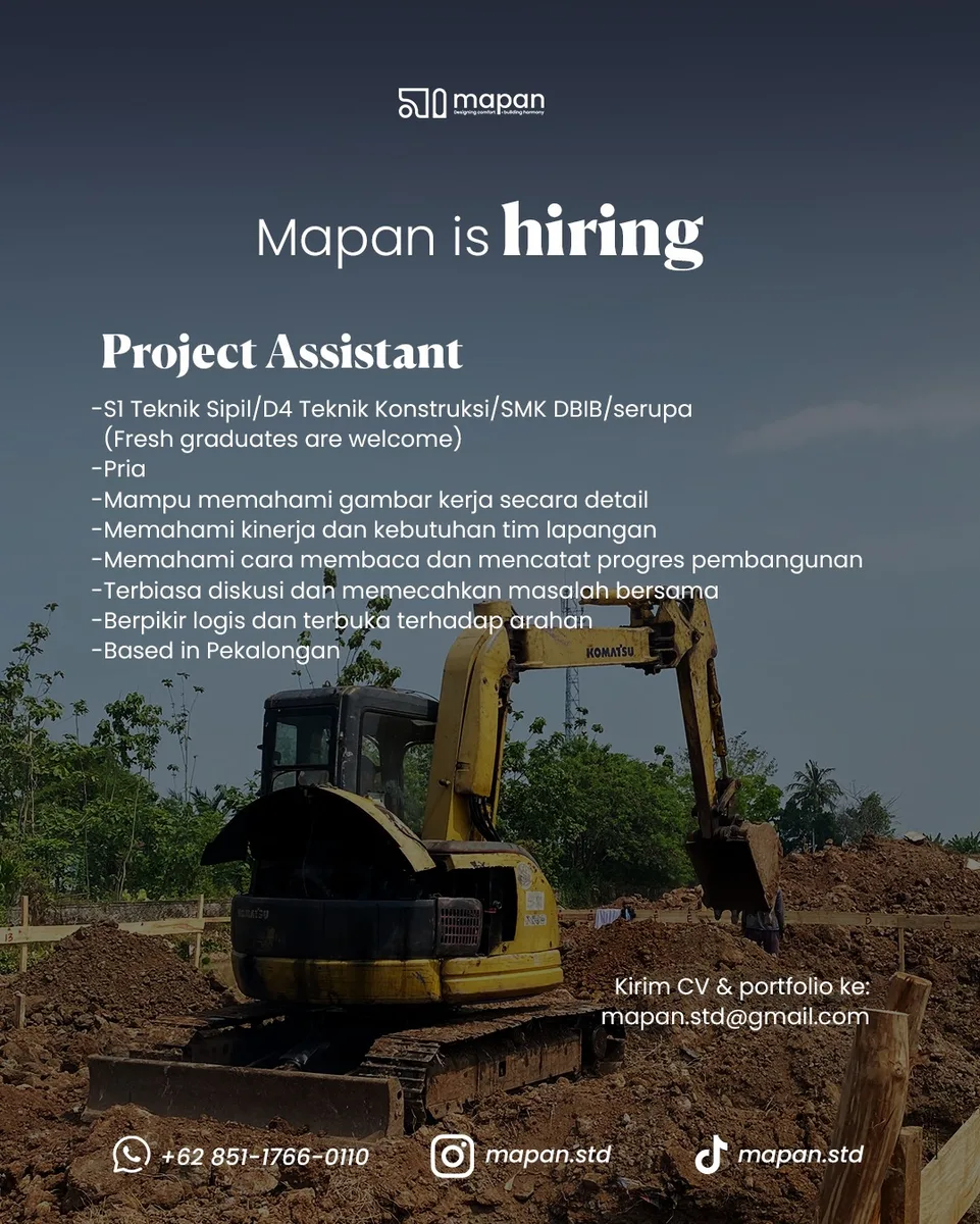 Poster Architectural Visualizer, Project Assistant - Pekalongan | Mapan Studio 2