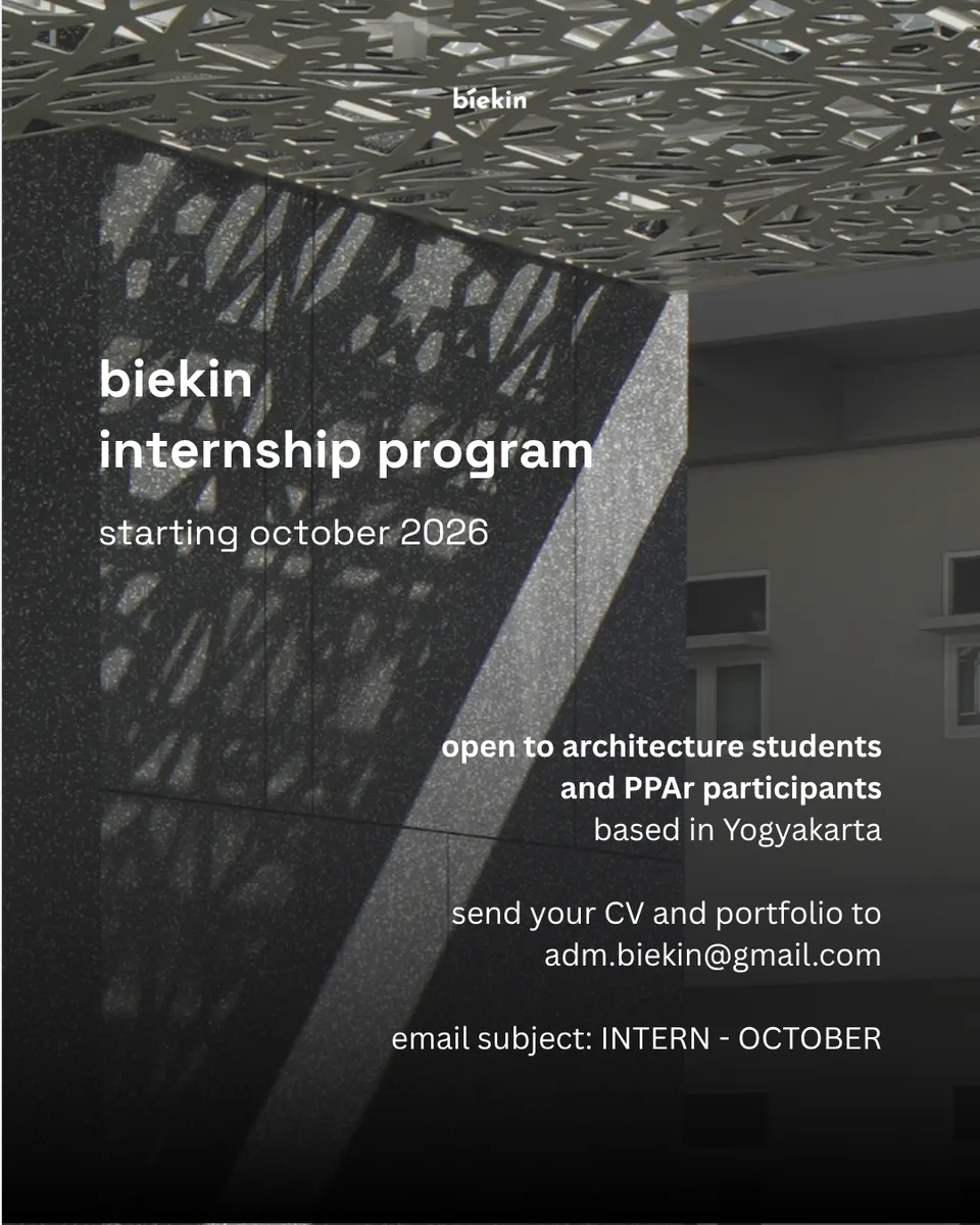 Poster Junior Architect, Internship Program - Sleman | Biekin Design 2