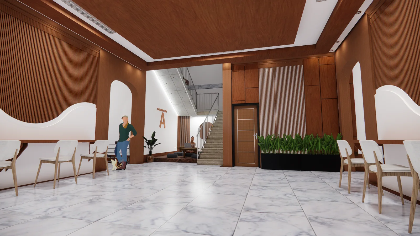 Lobby dormitory A Politeknik Perkeretaapian Indonesia Madiun