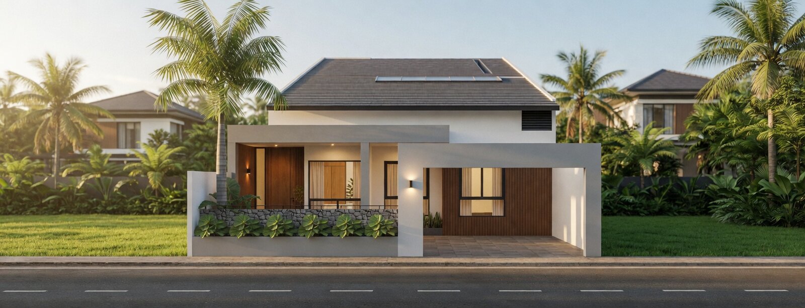 rumah tropis 2 lantai