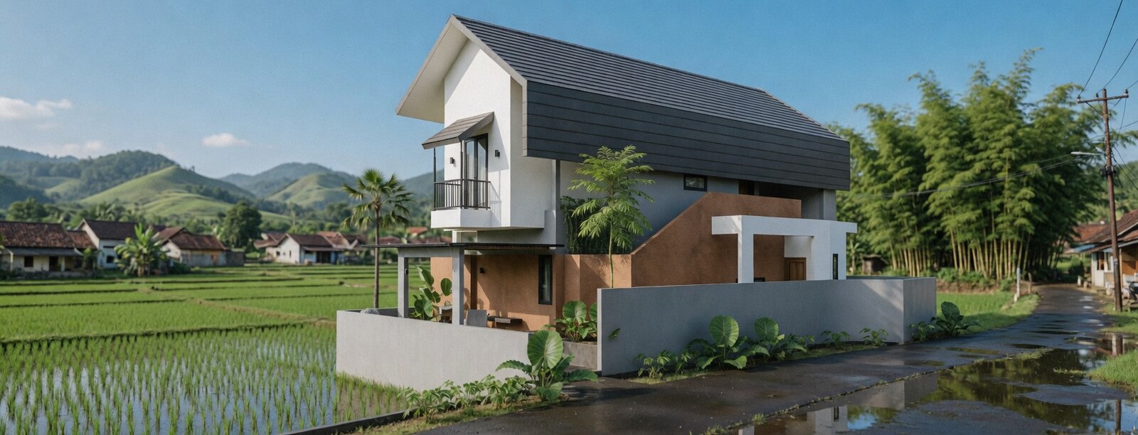 rumah tropis 2 lantai