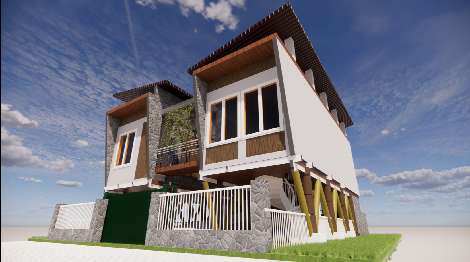 Sayembara Resilience Architechture Rumah tahan banjir 2 Lantai