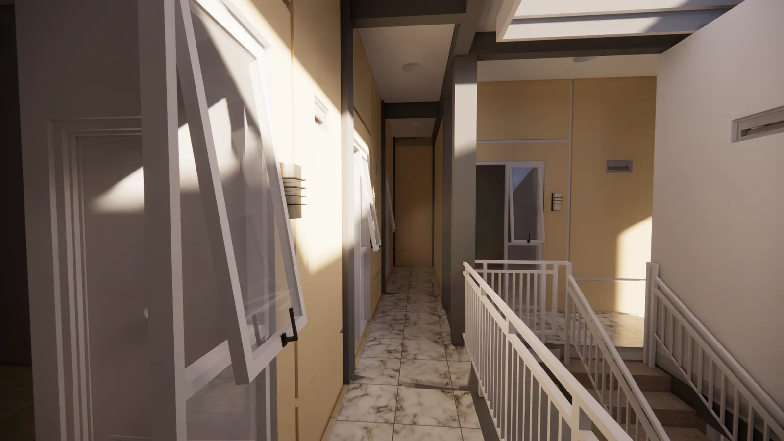 Desain Kamar Kost 16 Kamar 2 Lantai (9m x 24m)