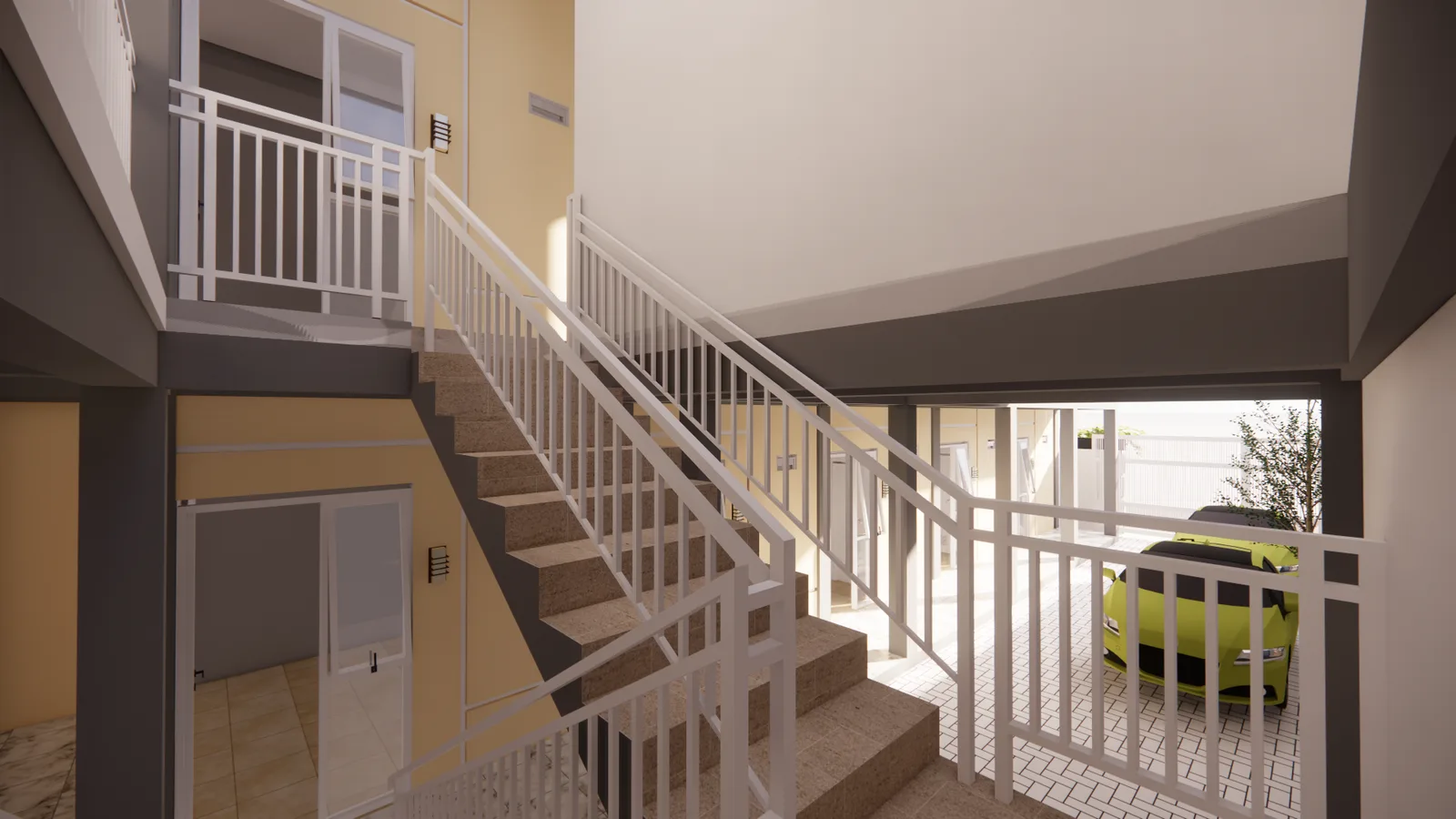Desain Kamar Kost 16 Kamar 2 Lantai (9m x 24m)