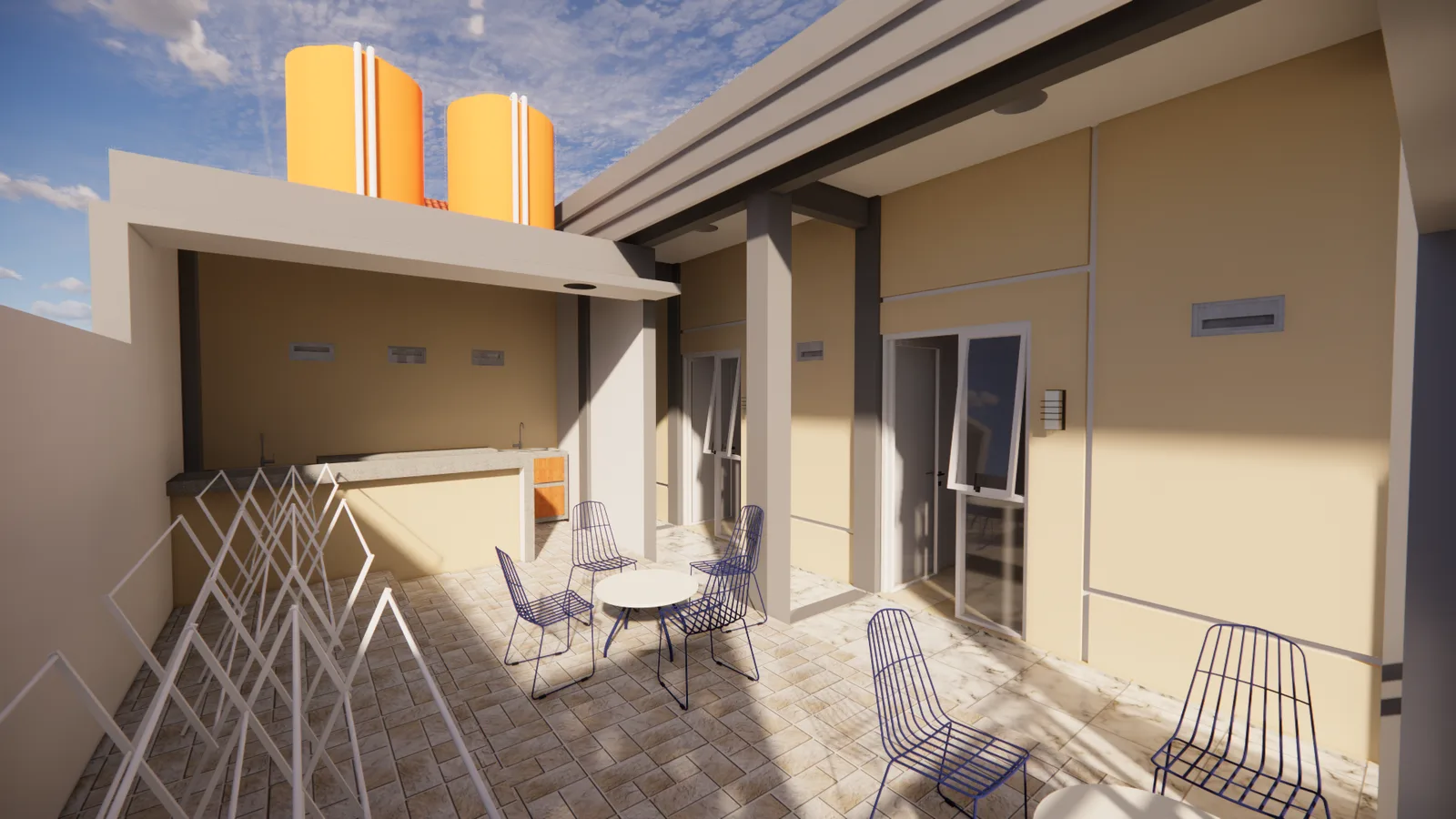 Desain Kamar Kost 16 Kamar 2 Lantai (9m x 24m)