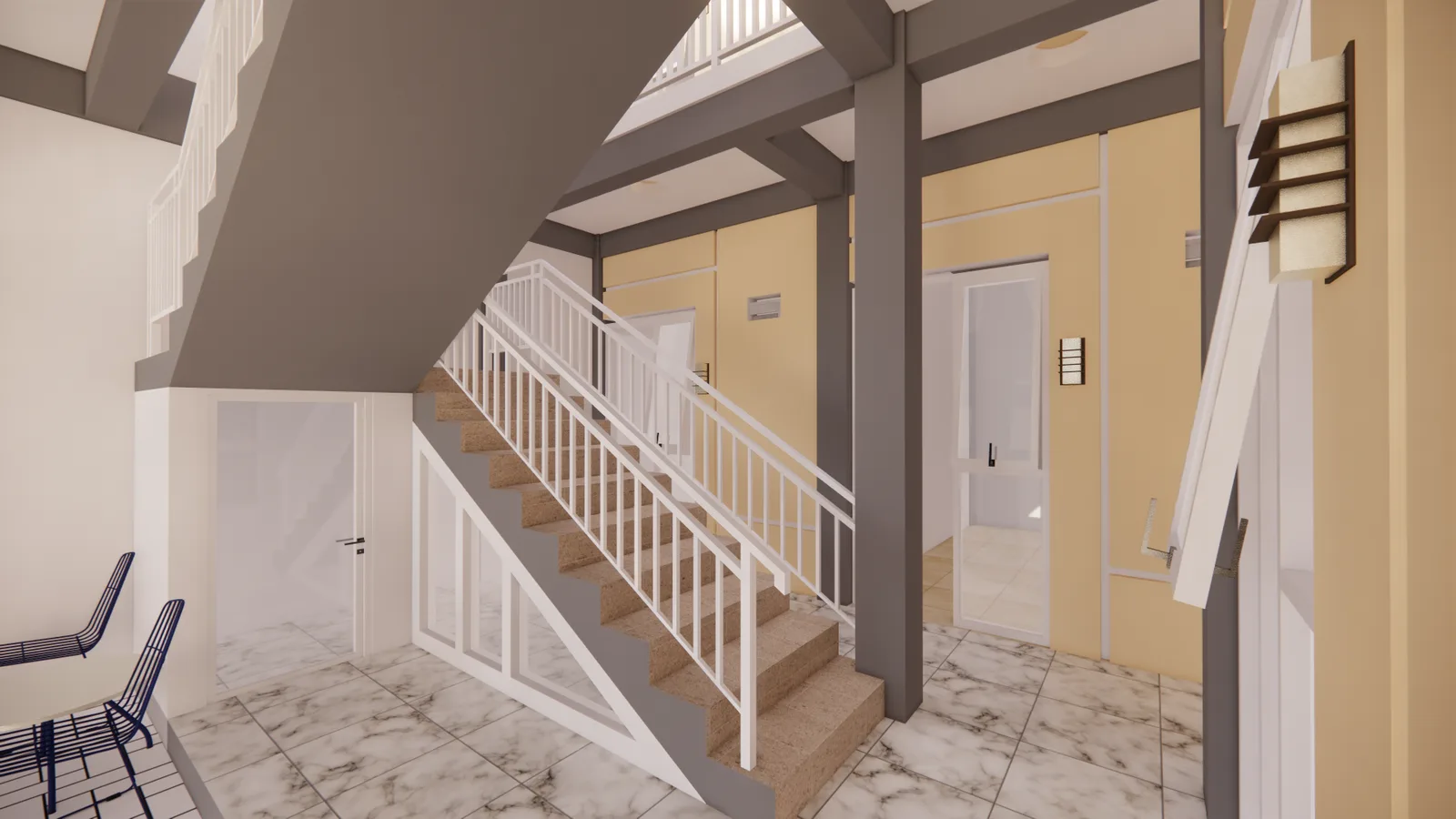Desain Kamar Kost 16 Kamar 2 Lantai (9m x 24m)