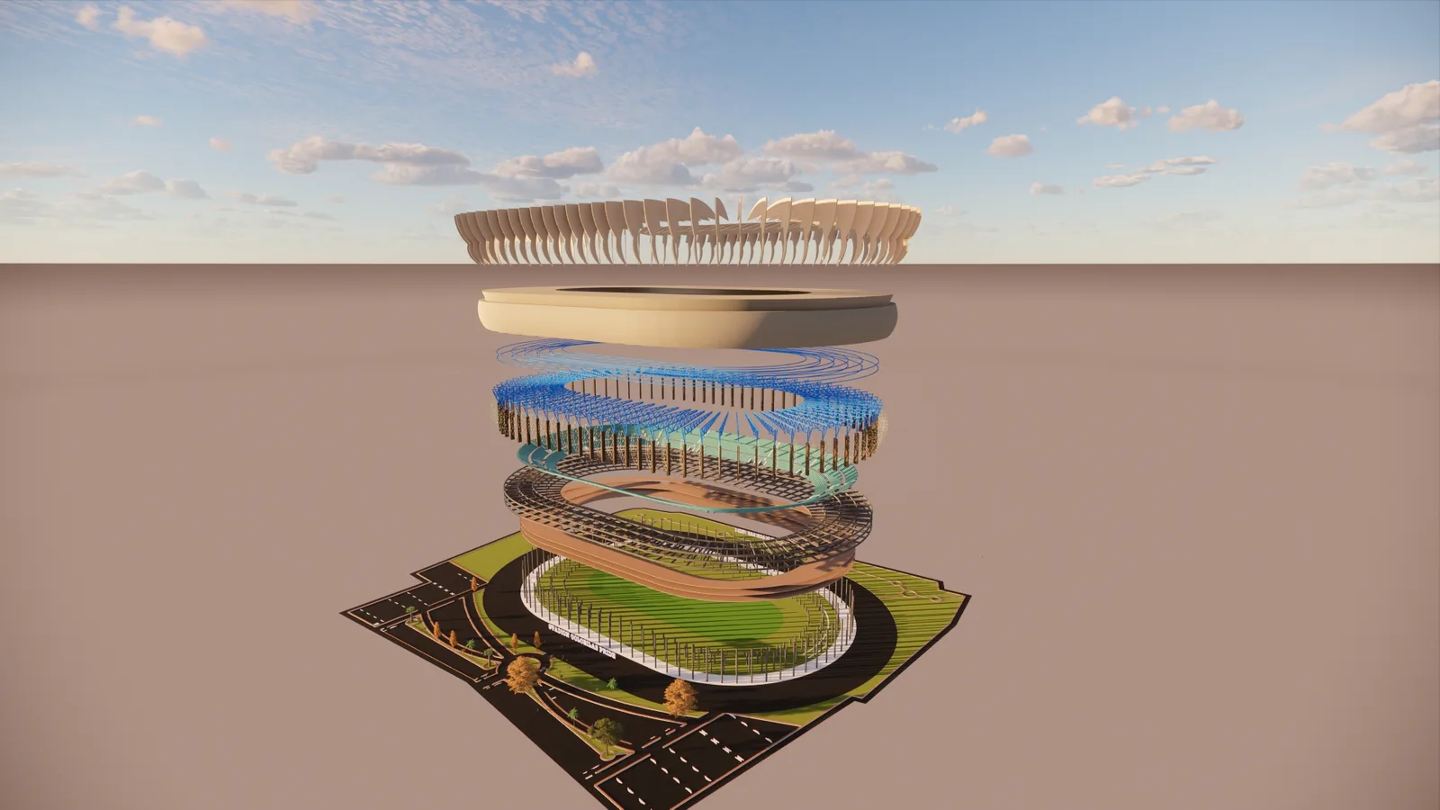 Perancangan Stadion Dengan Kapasitas 85.000.00 Ribu Penonton